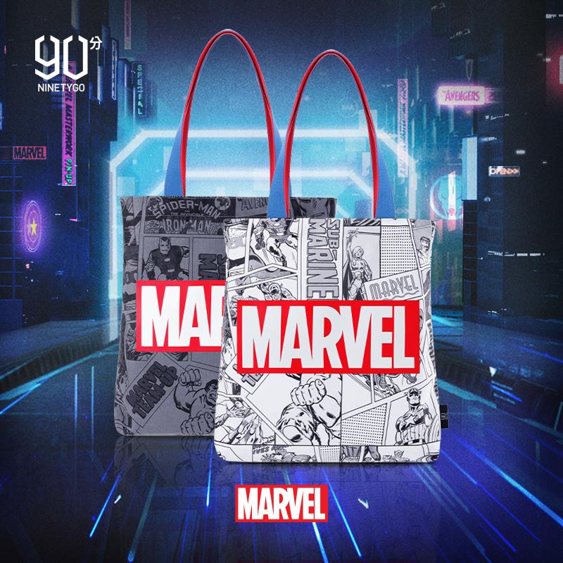 90 Điểm Ổ Cắm Thông Marvel Khớp Người Sắt Người Nhện Công Suất Lớn Vải Đa Năng 1 Vai Di Động Túi Tote