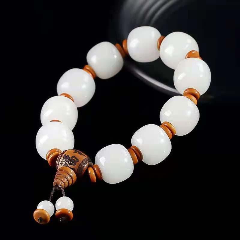 Một đồng nhân đấu giá Tân Cương Hetian Fat White Jade Gold Silk lụa cũ