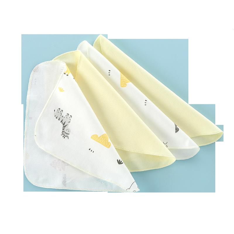 Khăn cho con bú khi bắt đầu cuộc sống của con người nguyên chất cotton sơ sinh rửa mặt khăn vuông nhỏ cho bé khăn tay nhỏ 22*22CM 4 gói