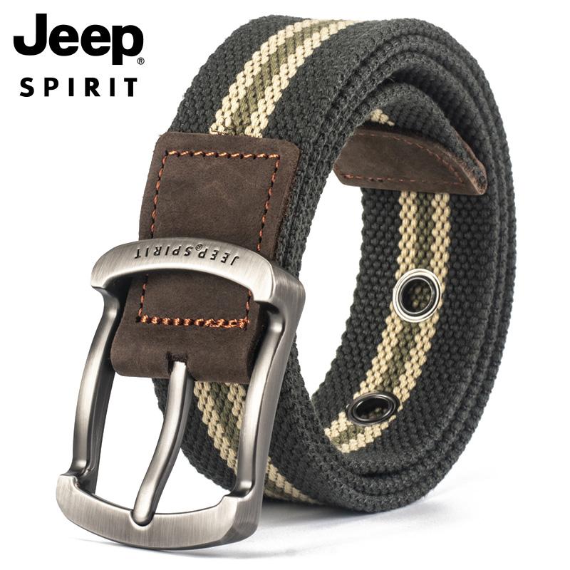 Xe JEEP Thương Hiệu Mỹ Khóa Pin Vải Bố Unisex Tất Cả Trận Đấu Cổ Dây Hợp Thời Trang Vải Quần Jean Thắt Lưng