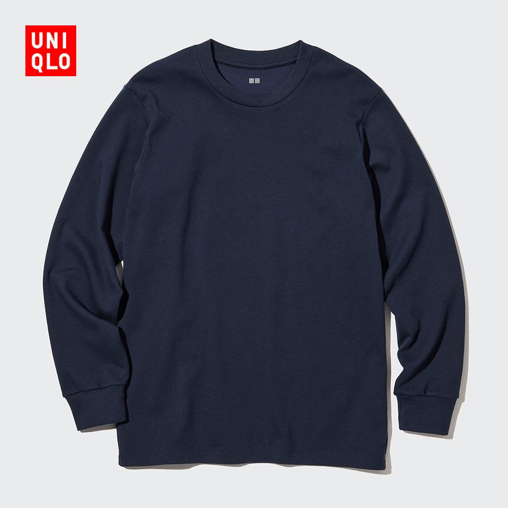 Áo thun Uniqlo nam cổ tròn mềm (cotton dài tay bên trong thu đông) 450179/440524