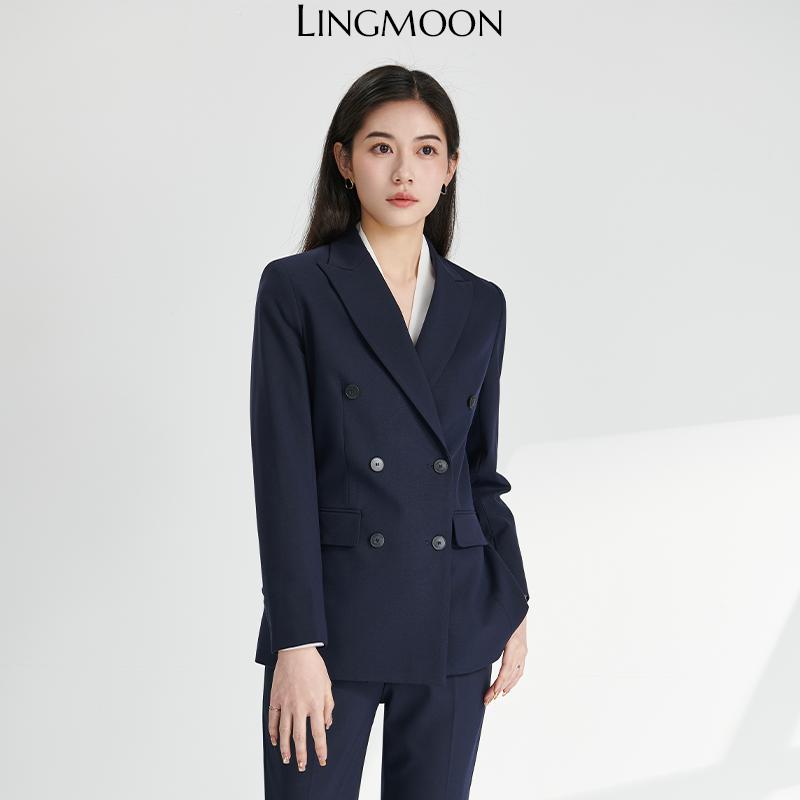 LINGMOON Ayayue 2024 bộ vest công sở mới, áo khoác nữ, bộ vest phỏng vấn công sở nữ, vest