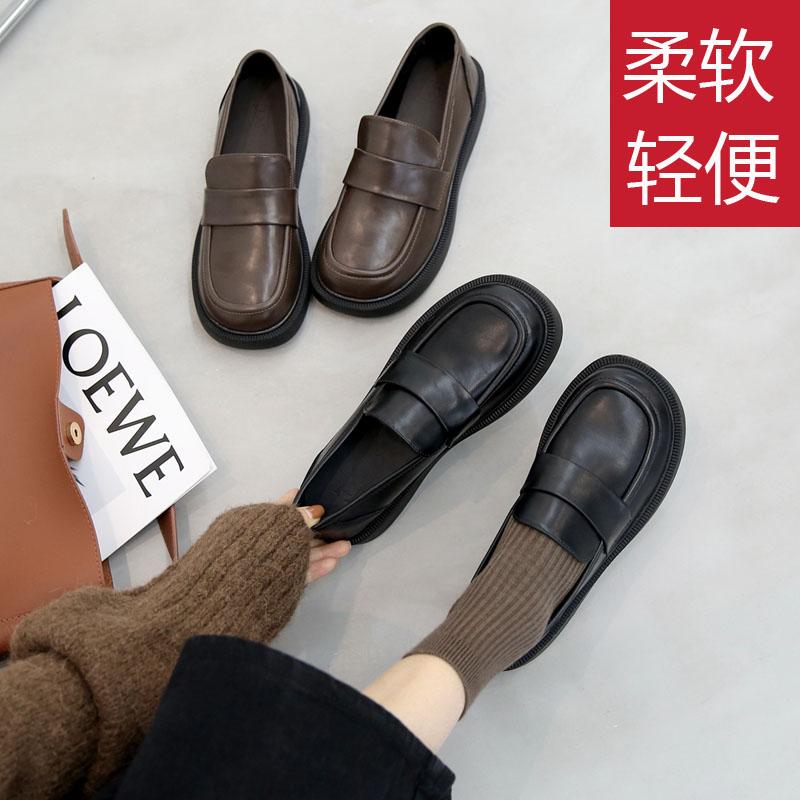 Giày da nhỏ màu đen Giày làm việc KFC Nữ KFC Giày Lefu Anti -Slip Soft Bottom Style Work chuyên nghiệp Công việc thêm giày nhung