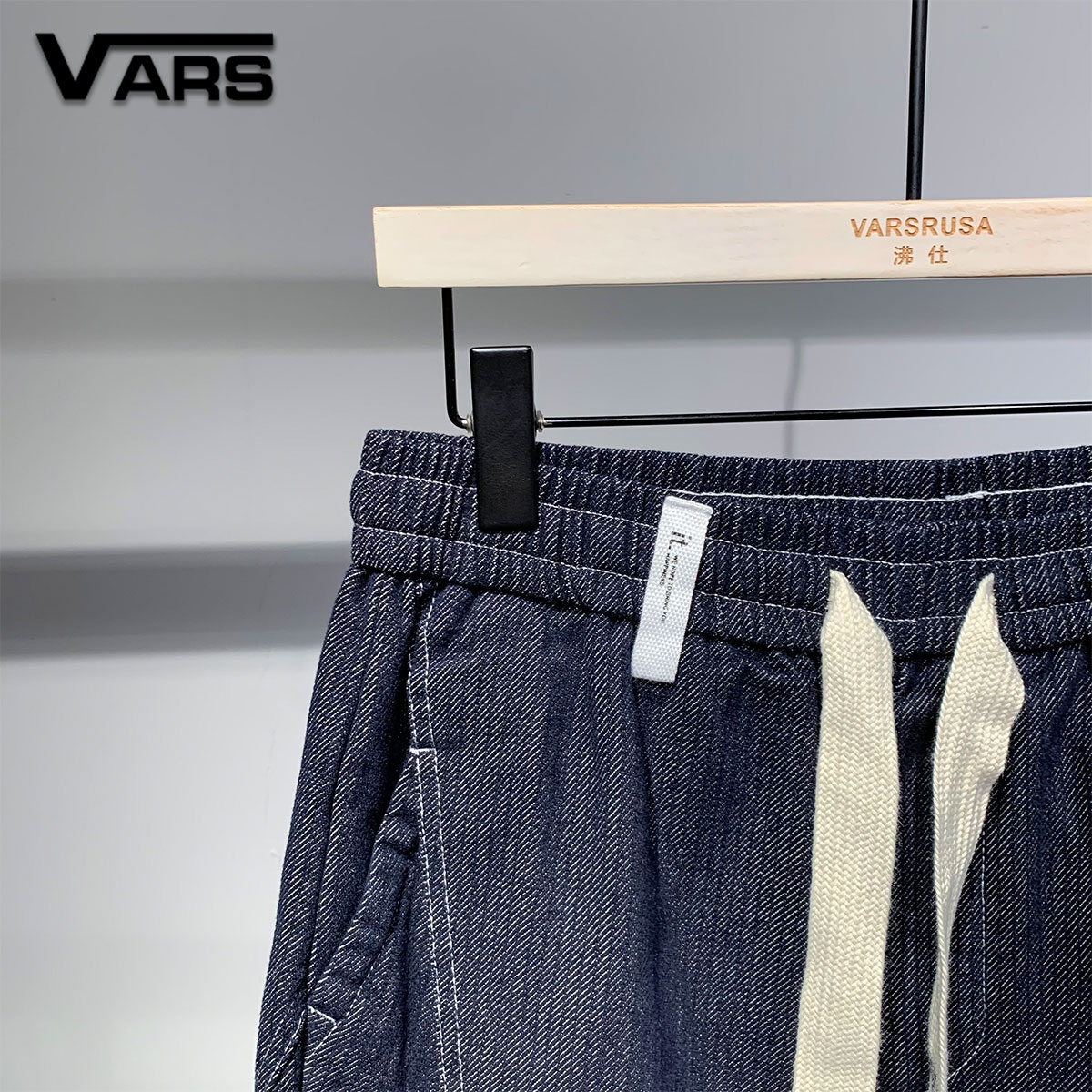 Quần harem bút chì phong cách xếp ly cho nam mùa thu quần jeans ống rộng dây rút đàn hồi