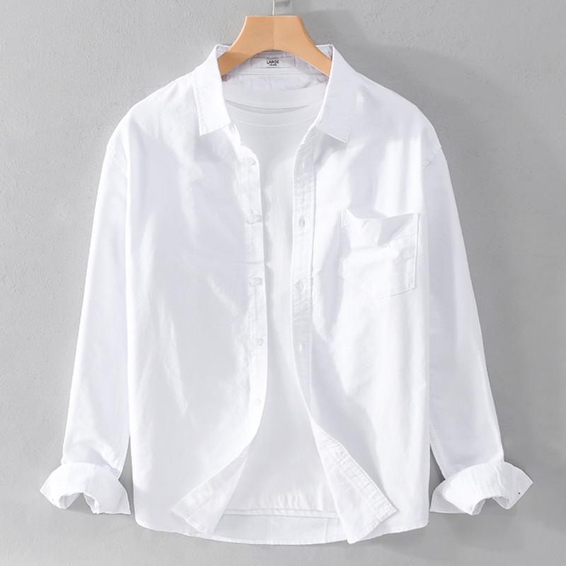 Nhận hàng sơ mi cotton Oxford dành cho doanh nhân bình thường mùa xuân và mùa thu Áo sơ mi nam dài tay sơ mi trắng dài tay