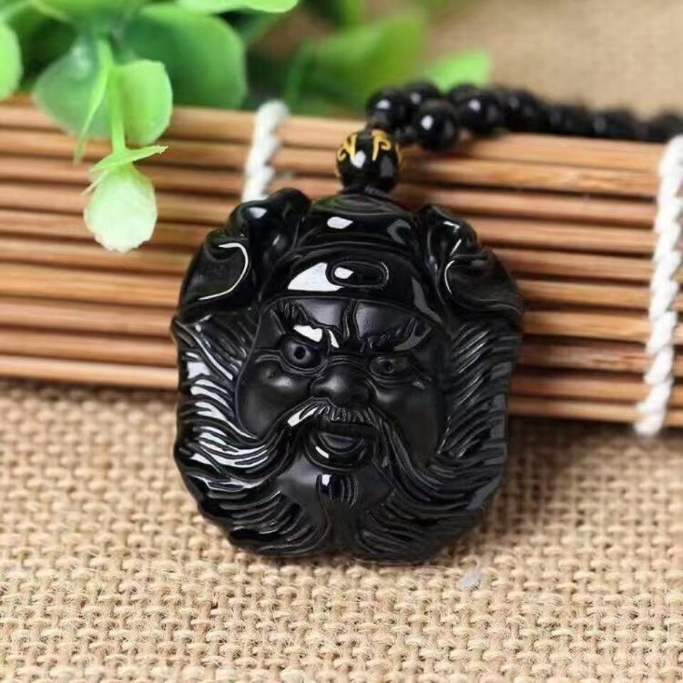 Đấu Giá Nhận Obsidian Tự Nhiên Zhongkui Mặt Dây Chuyền Vòng Cổ Vòng Cổ Của Cặp Đôi Zhongkui Mặt Dây Chuyền