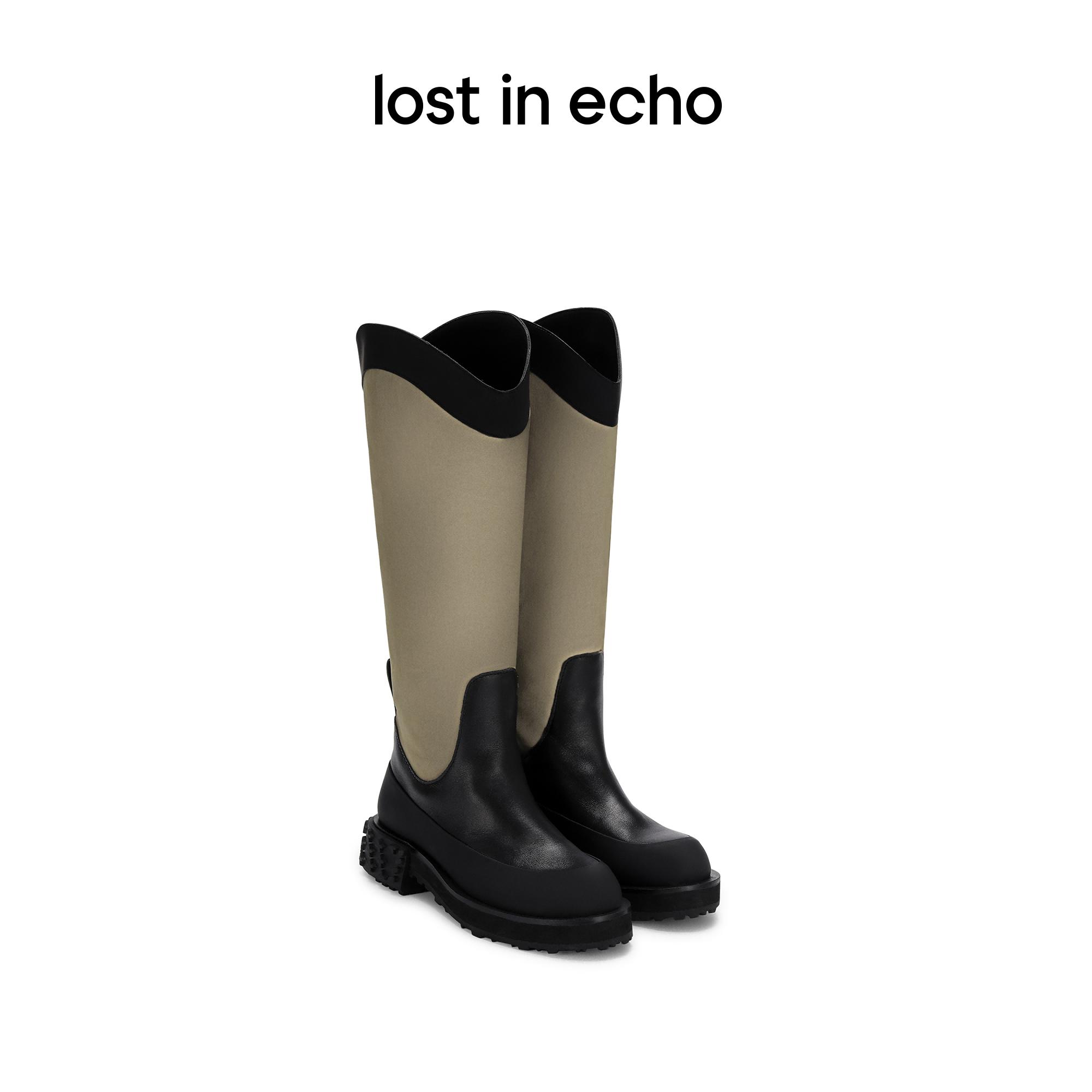 Lost in echo thiết kế nguyên bản gió tây ngôi sao dưới hoa giày bốt nối ống giữa giày bốt đế dày