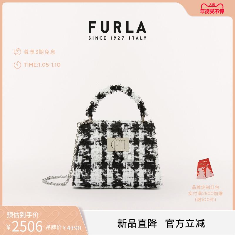 [Quà năm mới] Túi xách mini nữ vải họa tiết kẻ ô mới thu đông Furla1927