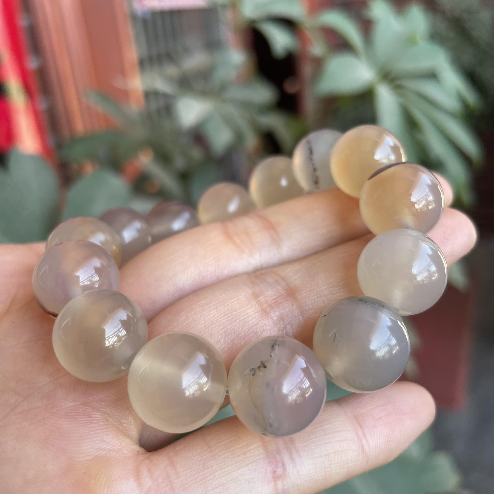 Một nhân dân tệ đấu giá biển tự nhiên chalcedony vòng hạt vòng tay cỏ nước mã não hạt vòng tay nam nữ mô hình vòng tay ngọc bích