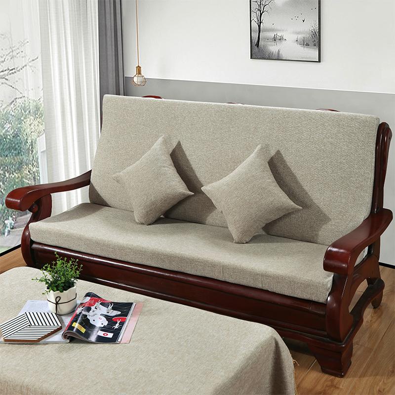 Đệm ghế sofa gỗ gụ có tựa lưng dày một mảnh Trung Quốc bốn mùa đệm ghế xuân thu kiểu cũ chống trượt mùa đông