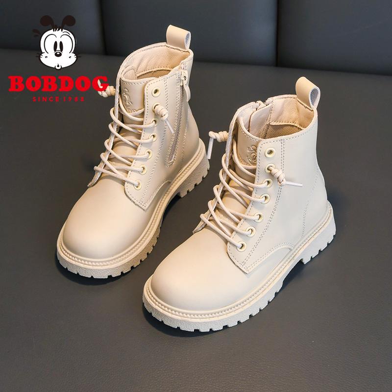 Pabu Dou Children Martin Boot 2022 Mùa thu và mùa đông mới Girl Girl Boots Bodo Polysman cộng với các chàng trai ấm áp