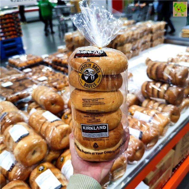 Tô Châu costco bánh mì tròn toàn diện bagel hương vị nguyên bản phô mai mật ong blueberry bánh mì nguyên cám 6 gói