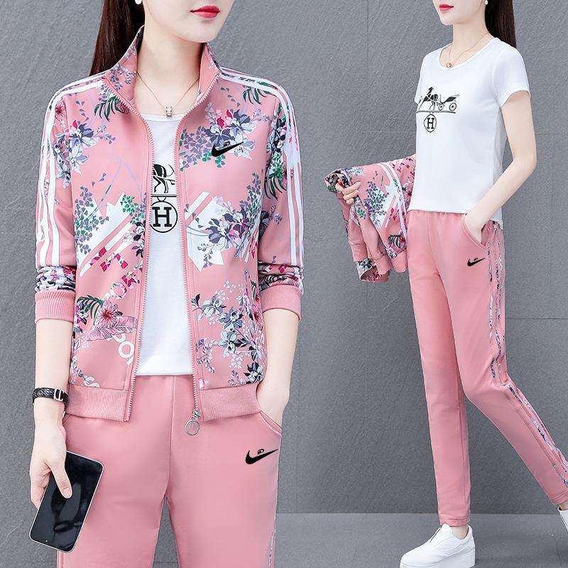 Chính Thức Chính Hãng Áo Cardigan Thể Thao Nữ Xuân Thu 2023 Mới Dáng Rộng Thời Trang Áo Khoác Nữ Ba Mảnh