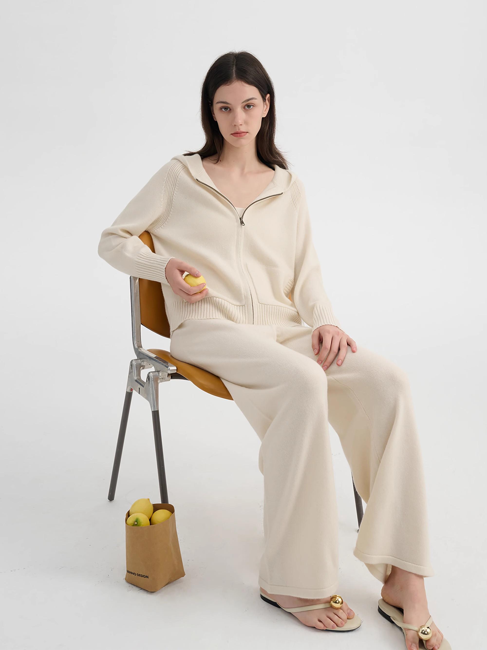 MAISON CECILE ba màu cổ điển/hai phiên bản vest có mũ trùm đầu bằng vải cashmere mềm mại, giản dị, ấm áp và đa năng