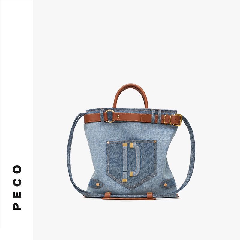 PECO thiết kế độc lập 923UNI sê-ri làm lại denim thủy thủ túi mềm túi tote messenger giản dị phi giới tính