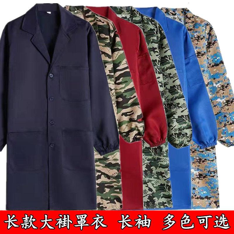 Áo khoác lao động nam nữ ngụy trang áo xanh dài tay bản dài tạp dề chống bụi coverall bảo hiểm lao động quản lý kho khuân vác