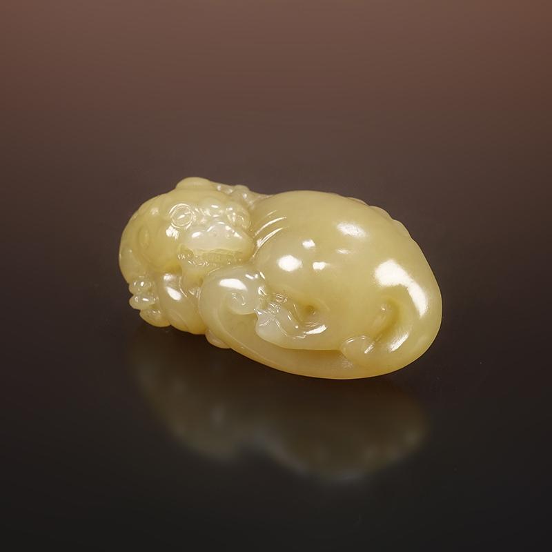 Mặt dây chuyền tỳ hưu tinh chế cấp 1 Hetian Jade Gold Candy 16,14g