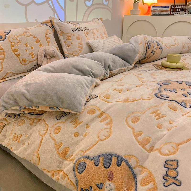 Sữa Velvet chăn đơn Velvet Velvet Velvet đôi được bao phủ bởi Winter Plus Velvet Single -Person Flanges Single