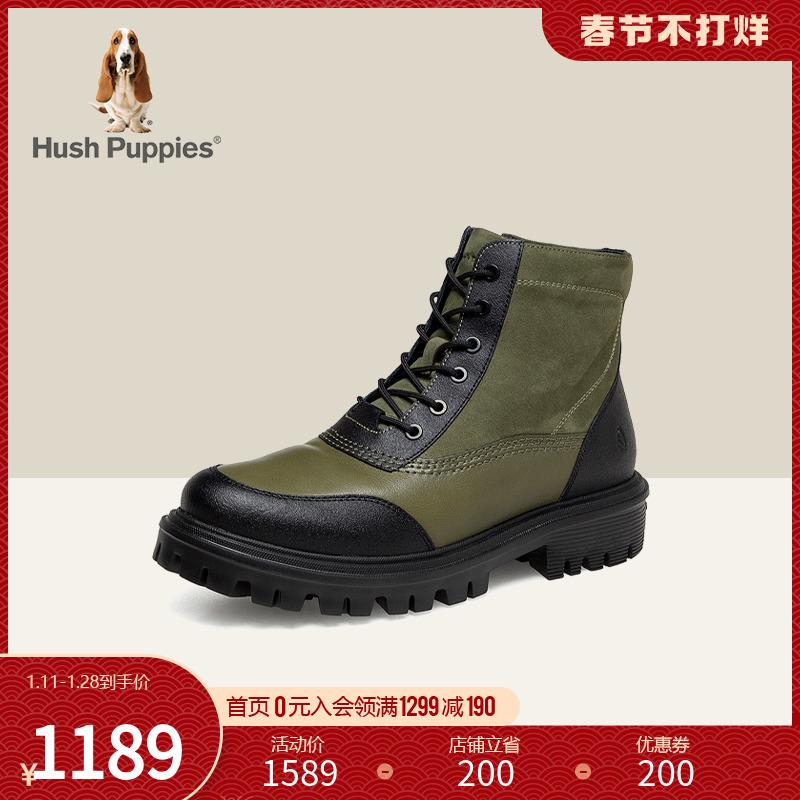 [Cùng phong cách trong trung tâm mua sắm] Hush puppy mùa đông 2022 giày dụng cụ Nhật Bản phong cách retro mới Giày bốt nam cực ngầu hợp thời trang L1N06DD2