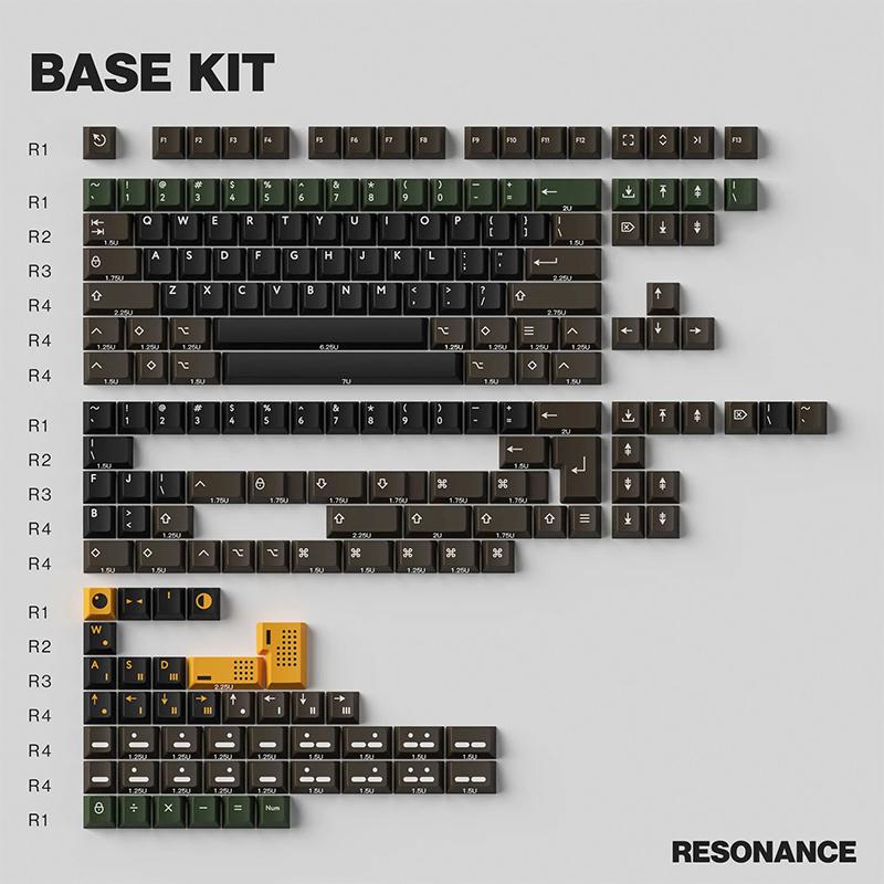 【ZD】Bàn phím cơ tùy chỉnh PBTFANS™ PBT hai màu RESONANCE keycap