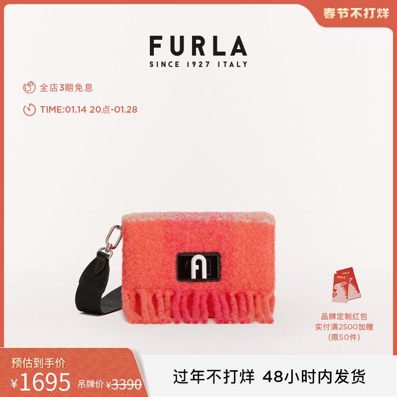 [Quà Năm Mới] Túi Messenger Nữ Vải Len Tua Rua Mềm Furla1927