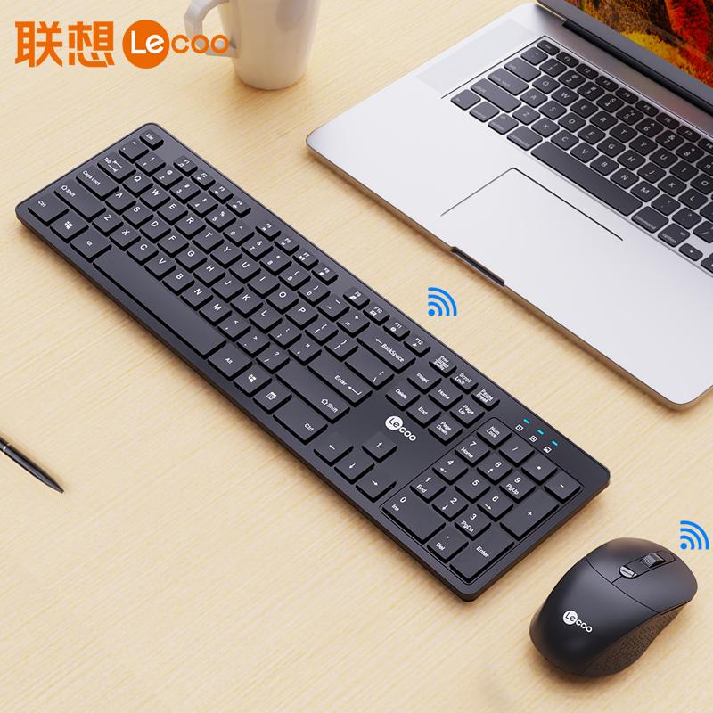 Bộ bàn phím và chuột không dây Lenovo Lecoo laptop văn phòng doanh nghiệp máy tính để bàn phổ thông âm thanh nhẹ êm