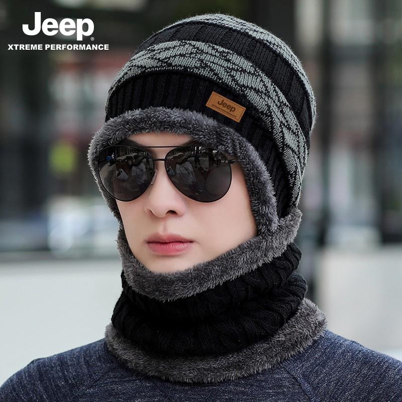 Xe Jeep Jeep Nón Nam Mùa Đông 2022 Mới Bảo Vệ Cổ Mũ Cotton Plus Nhung Tất Cả Trận Chống Lạnh Chui Đầu mũ Len Nam