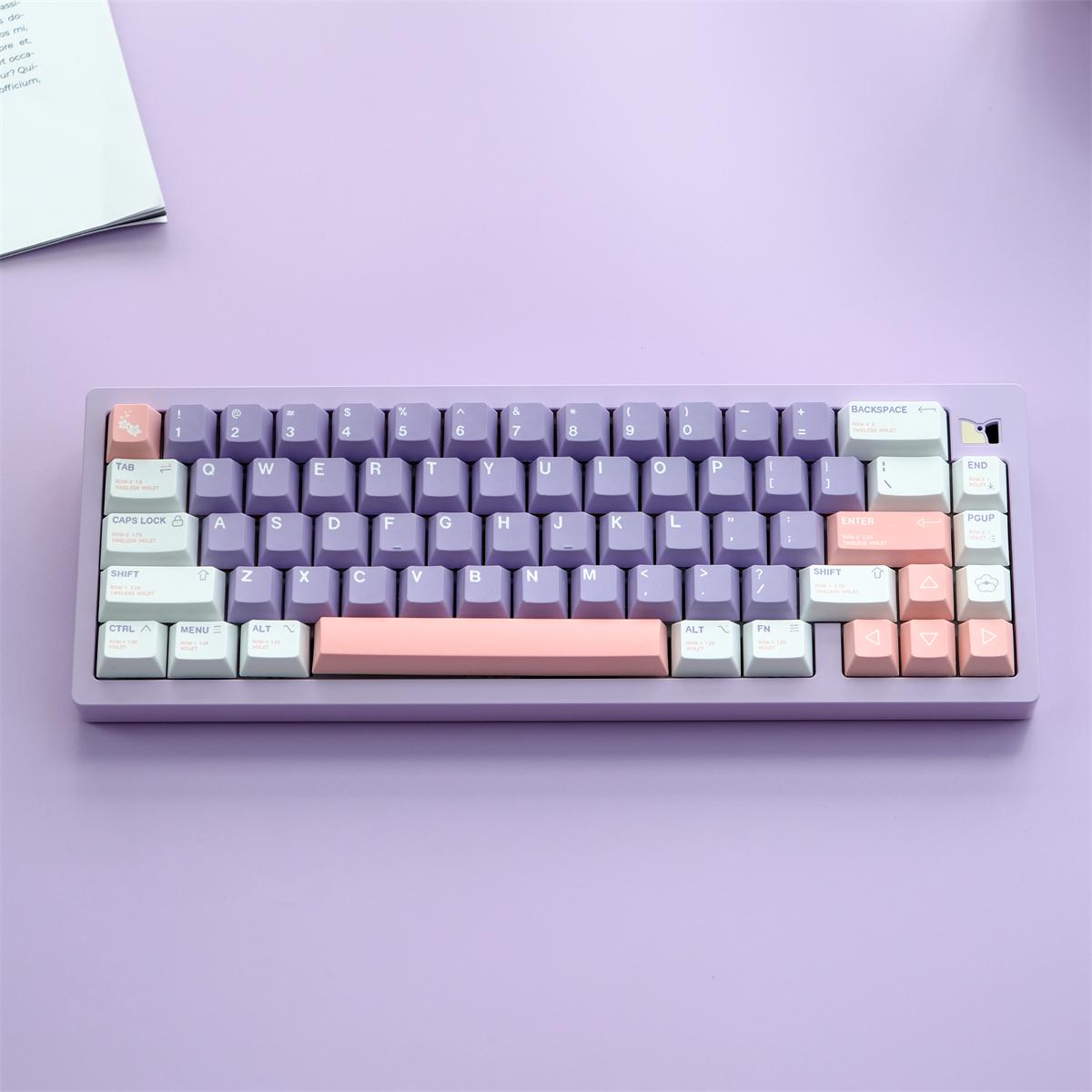 GMK Pansy Lilac Lavender Evening Primrose Violet Purple Keycap Tùy chỉnh phím thăng hoa PBT