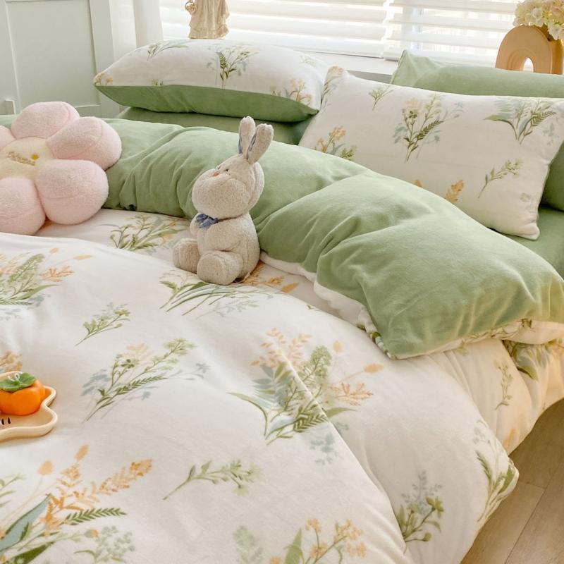 Bed Velvet Bed Velvet nhỏ Bốn bộ giường nhung Velvet Bỉ mặt bích mùa đông