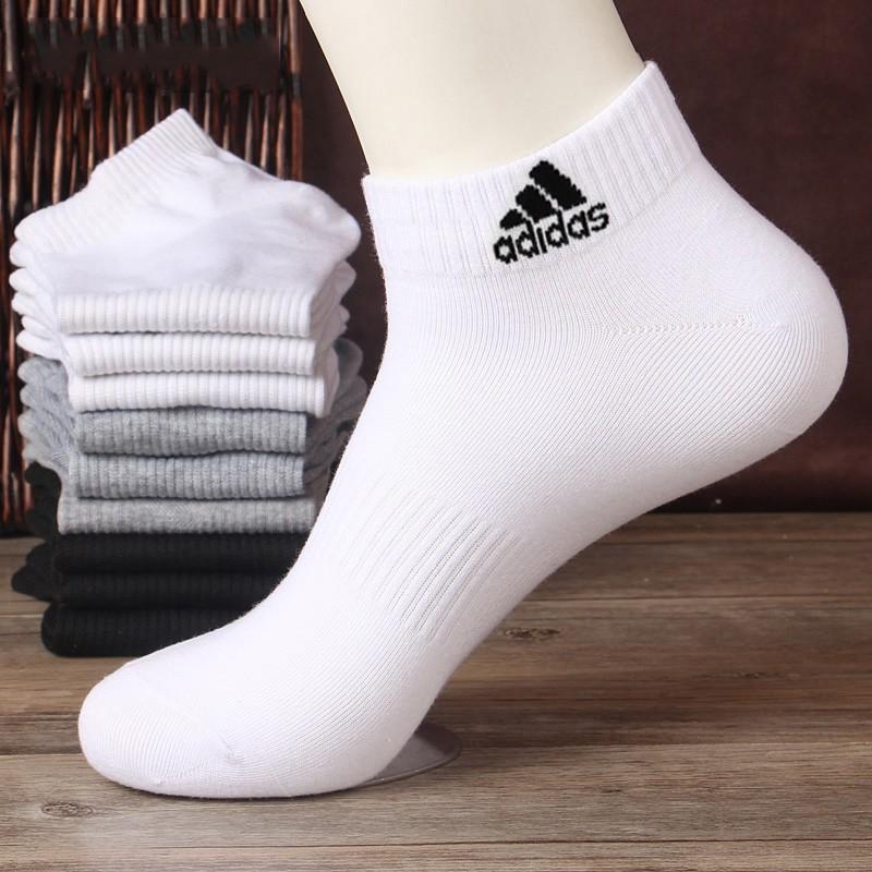 Tất nam Adidas tất nữ mùa đông tất trắng dày giữa ống tất thể thao thoáng khí tất bóng rổ DZ9434