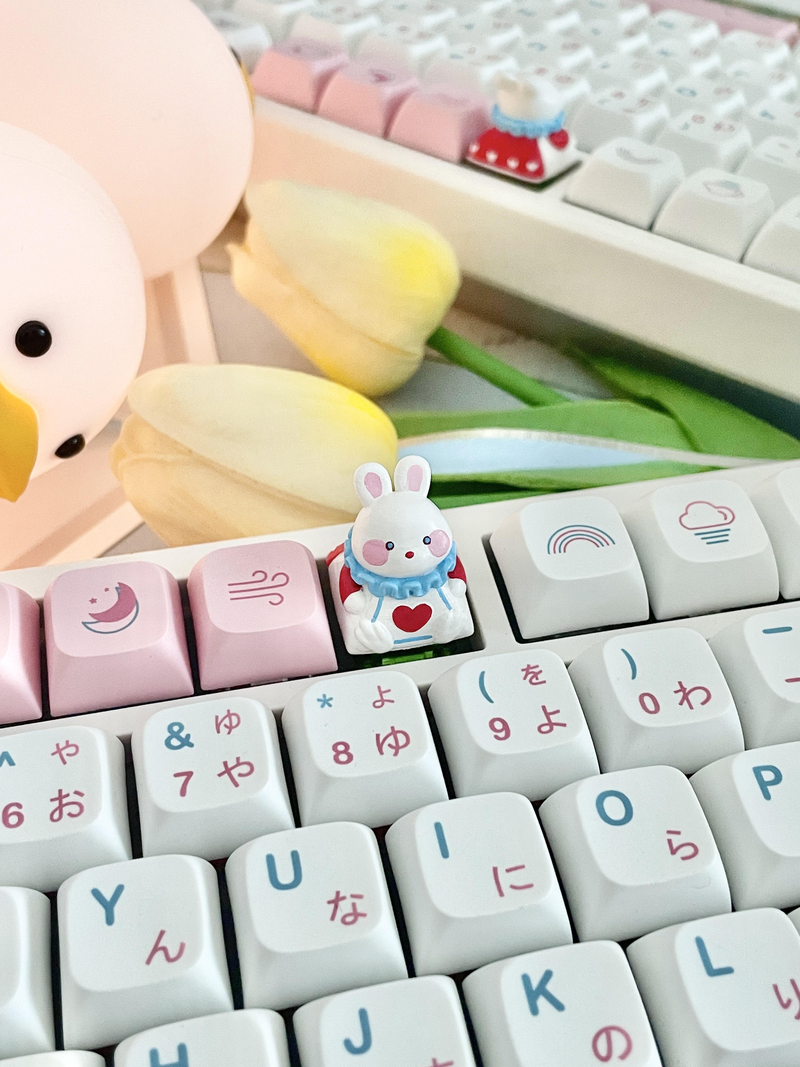 Thỏ Alice Tự Chế Cá Tính Keycap Cơ Thích Hợp Tặng Có Thể Tùy Chỉnh Trống Phím Tự Làm Đơn