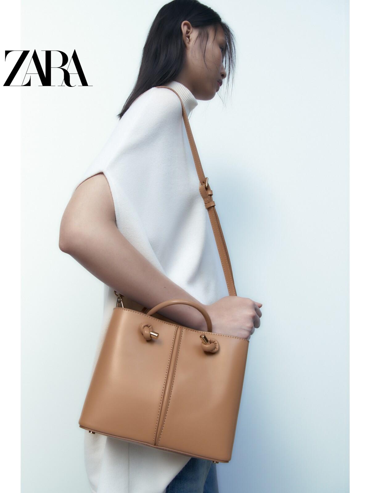 ZARA Mùa Thu Đông Túi Nữ Mới Màu Nâu Đậm Thành Phố Thường Ngày Messenger Di Động 6393010 716