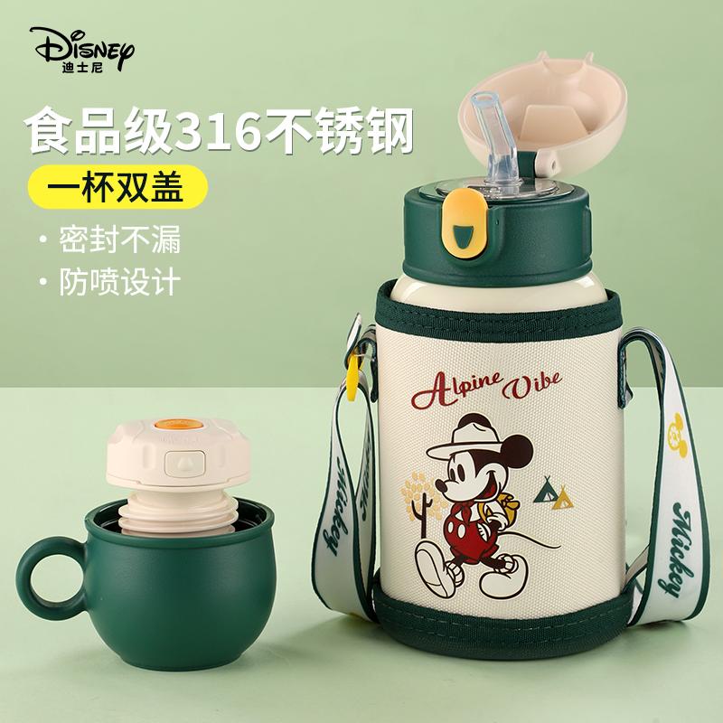 Disney Giữ Nhiệt Trẻ Em Cốc Có Ống Hút Cốc Nước 316 Thực Phẩm Học Sinh Tiểu Học Đặc Biệt Chống Rơi Ấm Siêu Tốc