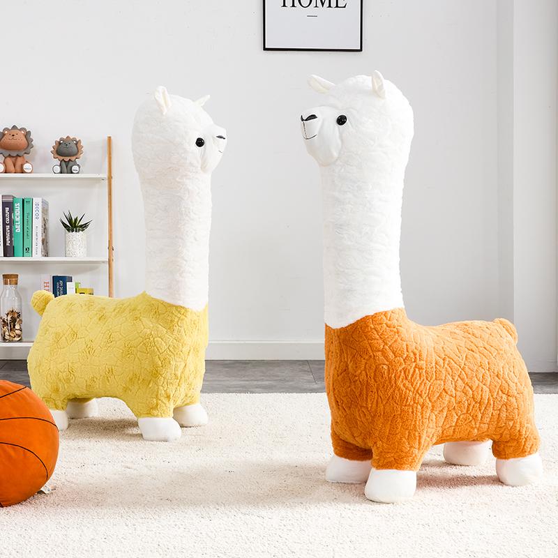 Alpaca Ghế Trang Trí Phòng Khách Động Vật Ghế Phân Giày Trẻ Em Sofa Ghế Giải Trí Phân Động Vật Phân Hoạt Hình