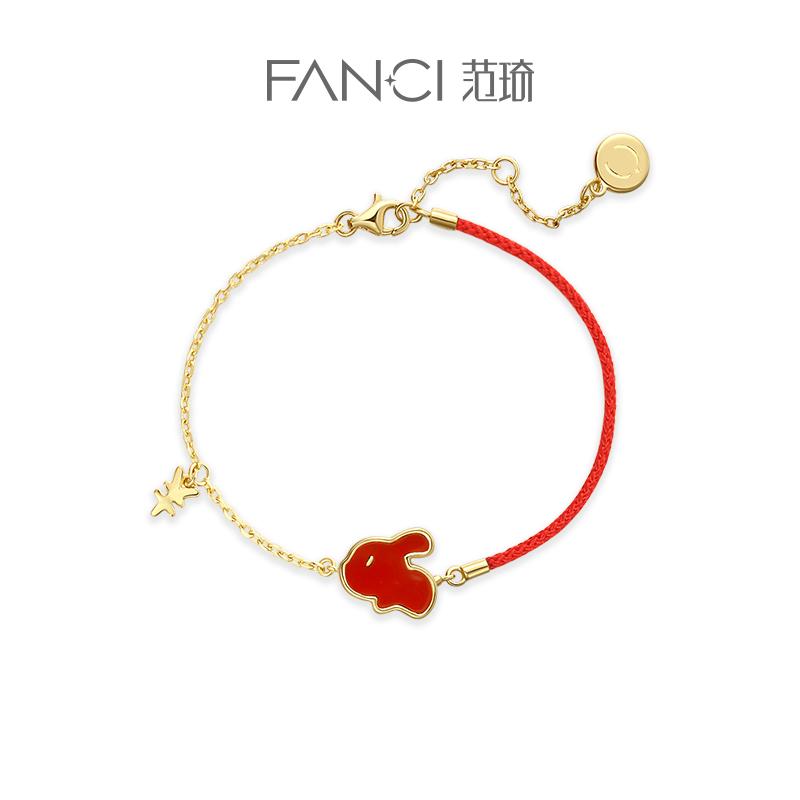 Fanci Fan Qi Silver Trang trí Rich Rabbit Hands Nữ Red Hand Rope Rabbit Stitch Red Rope Lễ hội Nữ thần Quà tặng cho bạn gái