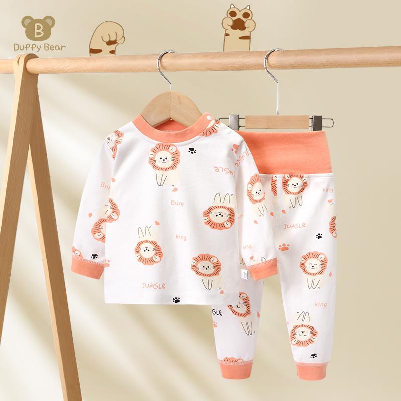 Quần áo trẻ em mùa thu quần vệ sinh phù hợp với cotton nguyên chất bé trai và bé gái làm nóng quần áo bé hoạt hình cho bé cotton nhà đồ ngủ