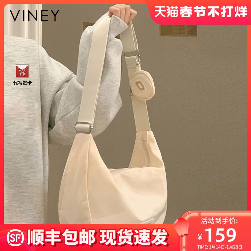 Túi Viney 2022 Túi nữ mới Messenger sức chứa lớn mùa thu đông túi vải canvas loại túi đeo vai đi lại