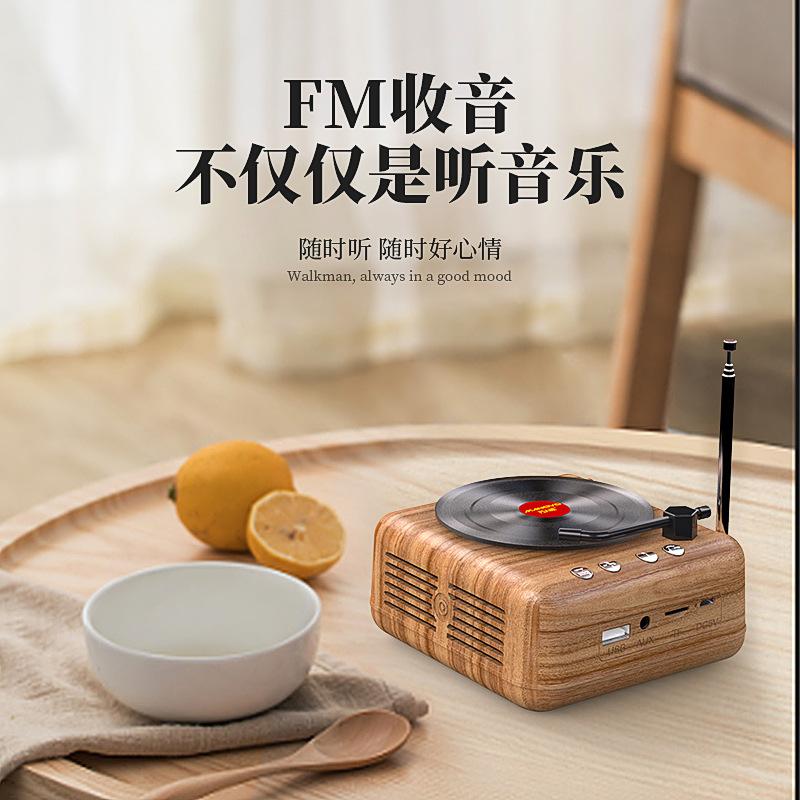 Cổ điển retro máy ghi đĩa nhựa loa bluetooth mini di động món quà sinh nhật dễ thương cho học sinh nam và nữ