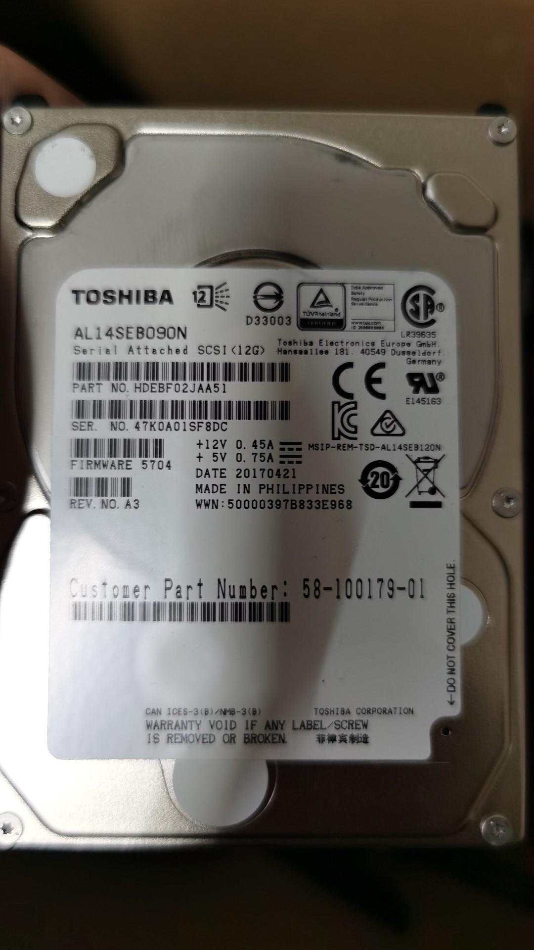 Ổ cứng máy chủ Toshiba 900G 12GB SAS 2.5 10K AL14SEB09EQ AL14SSEB090N