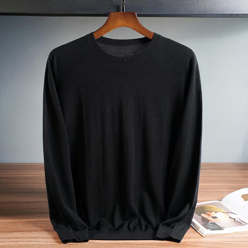 Super Fine 80 Woven Cashmere Woven Cashmere Giới mặc áo len mỏng cổ thấp Mùa thu và mùa đông dệt kim dưới áo sơ mi nam có kích thước lớn