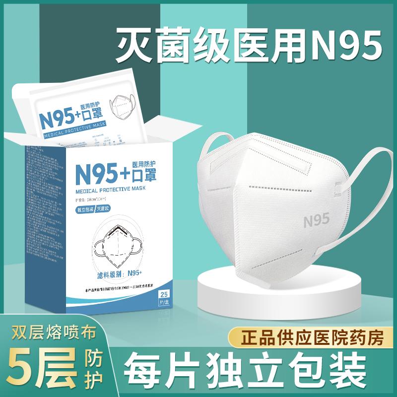 Mặt nạ bảo vệ y tế n95 cấp y tế dùng một lần kn chính thức đích thực năm lớp dành cho người lớn đóng gói độc lập chăm sóc y tế