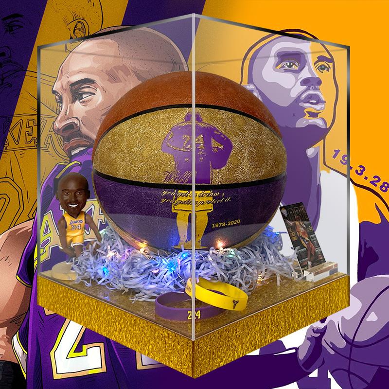 Bộ sưu tập bóng rổ da thật Kobe Bryant hộp ký phiên bản giới hạn quà tặng sinh nhật bé trai chính hãng lộn ngoài trời chịu mài mòn số 7