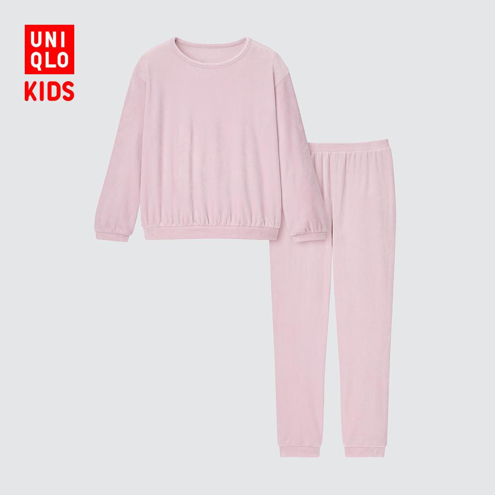 Uniqlo Autumn and Winter Children Quần áo/Girl Shake Pill Sleeve giữ cho lông cừu ấm áp (Nhà thời trang dài) 445692