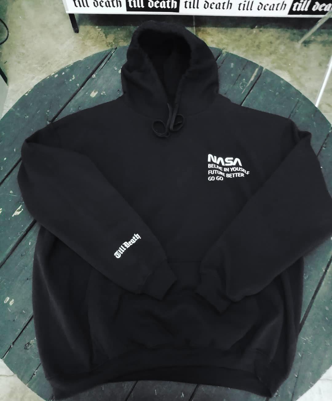 BOMBA STUDIO NASA in đơn giản thương hiệu hợp thời trang Âu Mỹ dành cho sinh viên áo hoodie dáng rộng áo len mùa thu đông