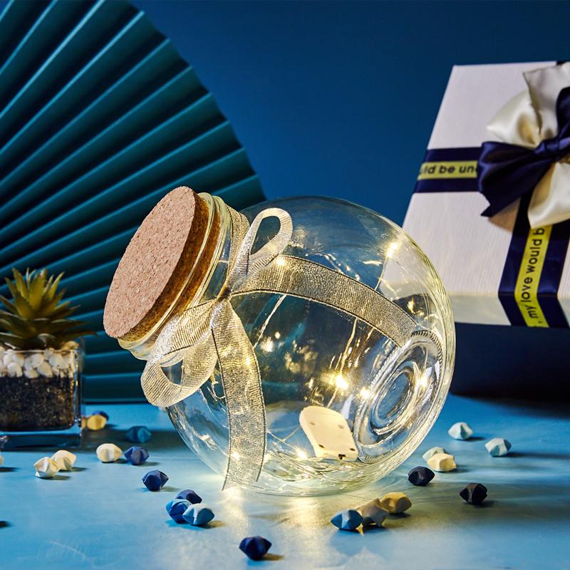 Star Origami Glass Chai để gửi đèn, hàng ngàn cần cẩu giấy, chai rượu vang biển Drifting Chai chai rỗng có thể