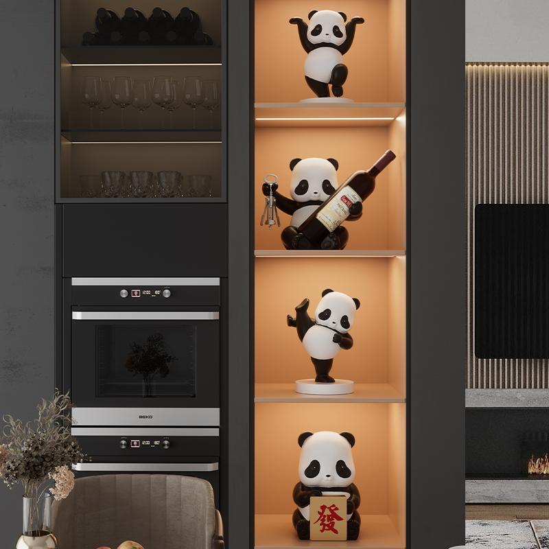 Panda Sáng Tạo Mềm Mại Trang Trí Phòng Khách Bộ Tủ Rượu Trang Trí Ánh Sáng Hiện Đại Sang Trọng Cao Cấp Bàn Lối Vào Trang Trí Giá Sách