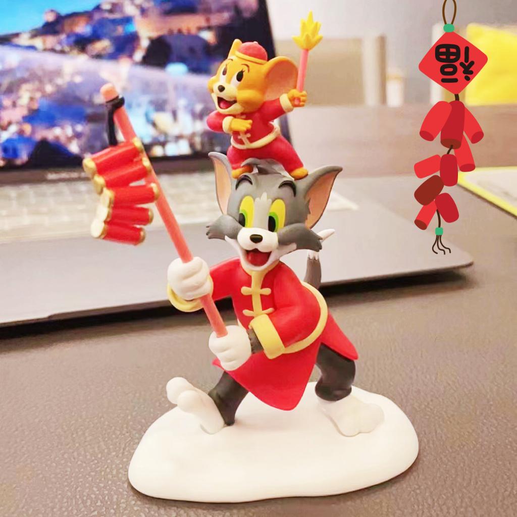 Tom and Jerry Happy New Year Blind Box TOMandJERRY Năm Mới Dễ Thương Thỏ Quà Tặng Năm Mới Mô Hình Trang Trí Hợp Thời Trang Chơi