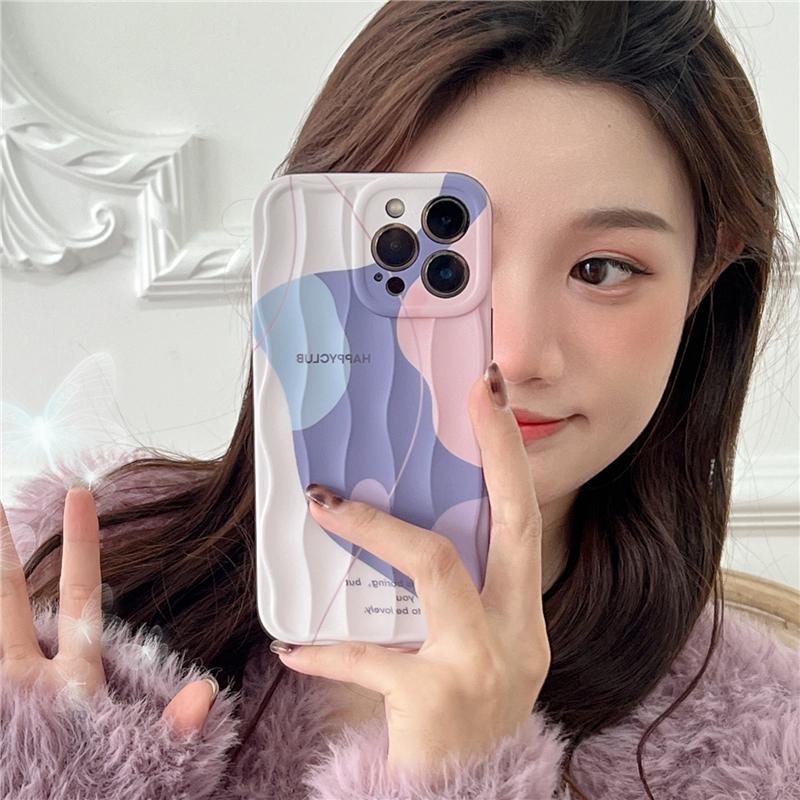 Phối màu tím Morandi phù hợp với iphone14promax internet celeb case bảo vệ điện thoại di động Apple 13 12 cá tính 11