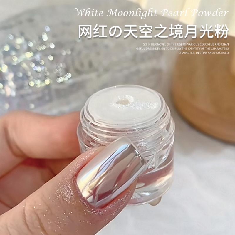 Bạc Magic Mirror Powder Nail Shop Đặc biệt Solid Sunglasses Powder Nail Polish Keo Moonstone Powder Sky Mirror Aurora Powder