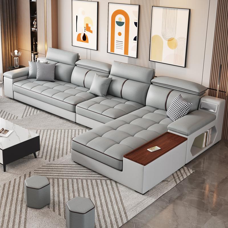 Sofa vải phòng khách tối giản hiện đại kết hợp kích thước căn hộ 2023 công nghệ nội thất Phật Sơn mới sofa vải